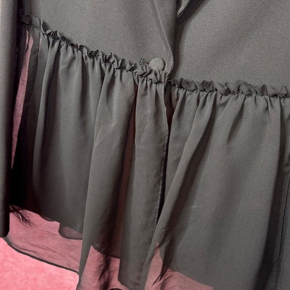 155. Simply Vera Vera Wang Black Blazer with Chiffon Hem Size M - Picture 5 of 8